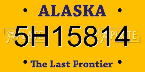 5H15814 Alaska License Plate