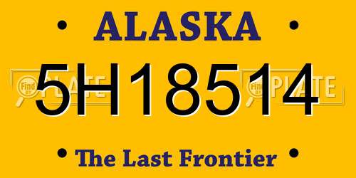 5H18514 Alaska License Plate