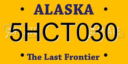 5HCT030 Alaska License Plate