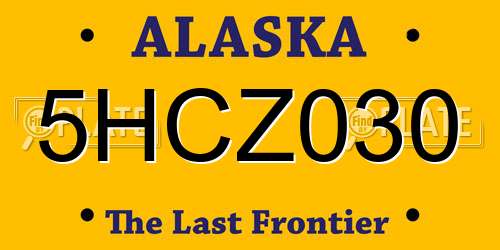 5HCZ030 Alaska License Plate
