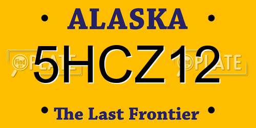 5HCZ12 Alaska License Plate