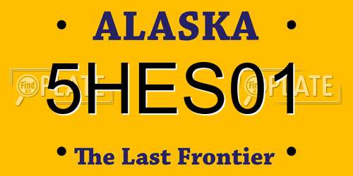 5HES01 Alaska License Plate