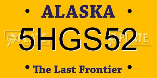 5HGS52 Alaska License Plate