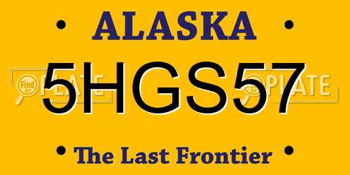 5HGS57 Alaska License Plate