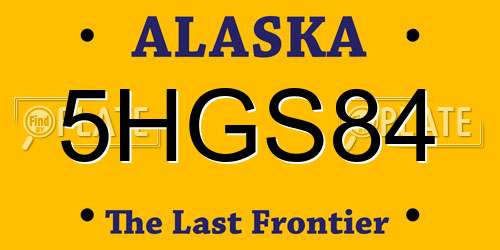 5HGS84 Alaska License Plate