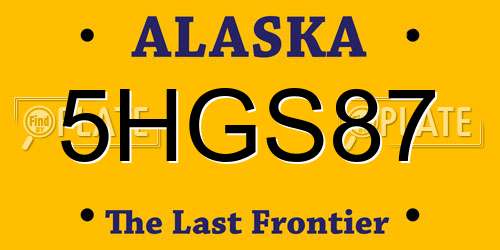 5HGS87 Alaska License Plate