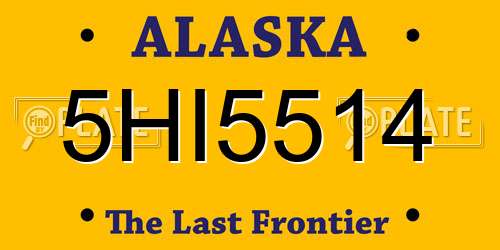 5HI5514 Alaska License Plate