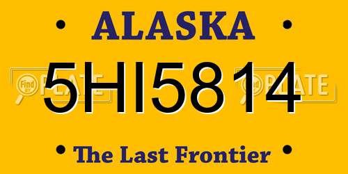 5HI5814 Alaska License Plate