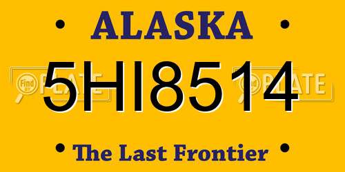 5HI8514 Alaska License Plate