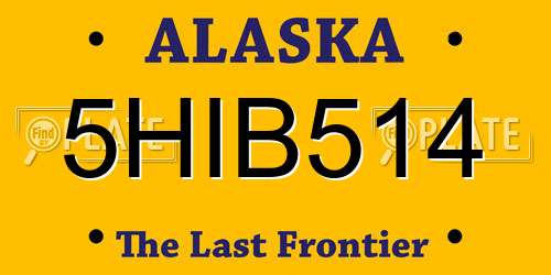 5HIB514 Alaska License Plate