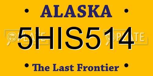 5HIS514 Alaska License Plate