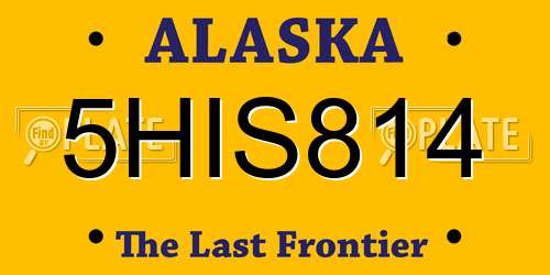 5HIS814 Alaska License Plate