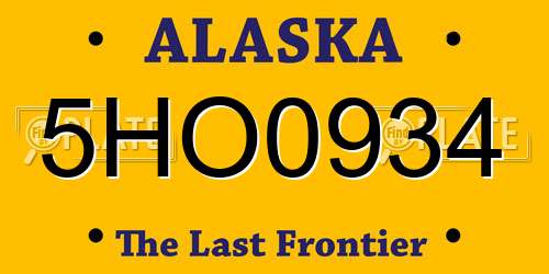 5HO0934 Alaska License Plate