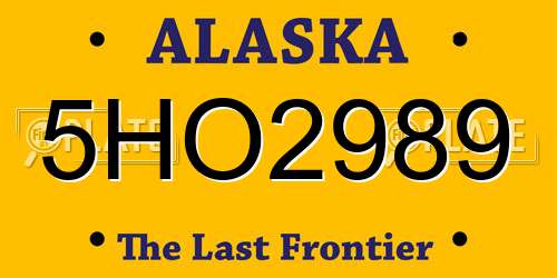5HO2989 Alaska License Plate
