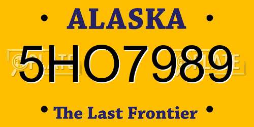 5HO7989 Alaska License Plate