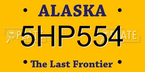 5HP554 Alaska License Plate
