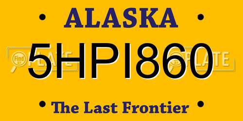 5HPI860 Alaska License Plate