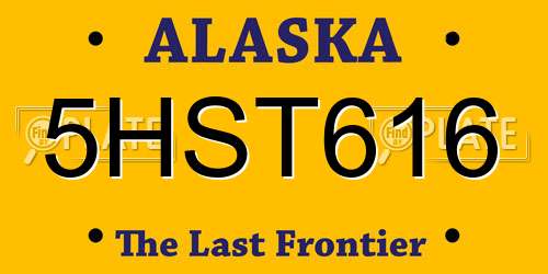 5HST616 Alaska License Plate