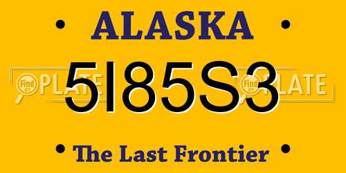 5I85S3 Alaska License Plate