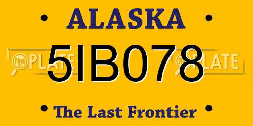 5IB078 Alaska License Plate