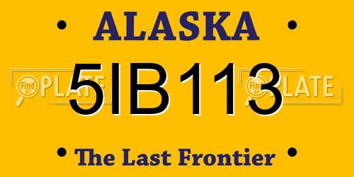 5IB113 Alaska License Plate