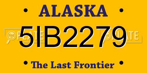 5IB2279 Alaska License Plate