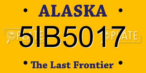 5IB5017 Alaska License Plate