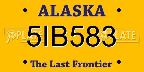5IB583 Alaska License Plate