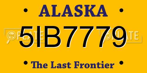 5IB7779 Alaska License Plate