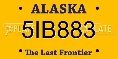 5IB883 Alaska License Plate