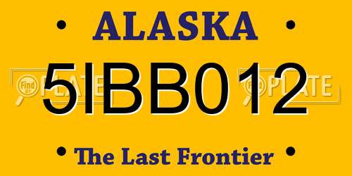 5IBB012 Alaska License Plate