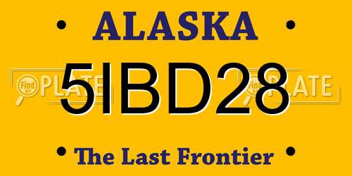 5IBD28 Alaska License Plate