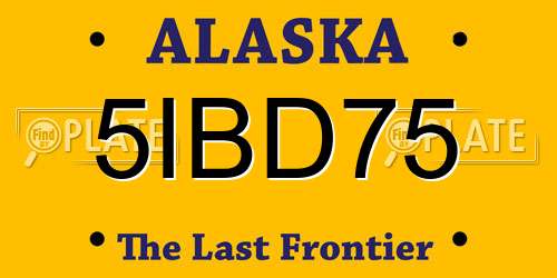 5IBD75 Alaska License Plate