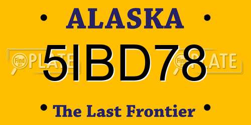 5IBD78 Alaska License Plate