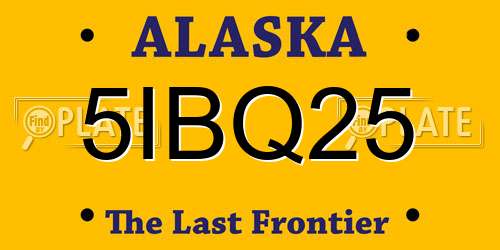 5IBQ25 Alaska License Plate