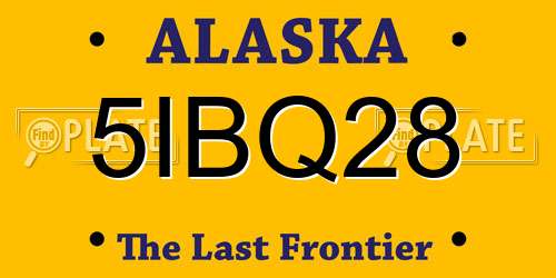 5IBQ28 Alaska License Plate