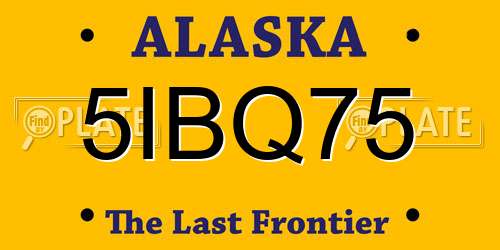 5IBQ75 Alaska License Plate