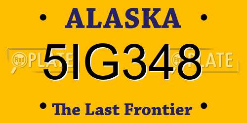 5IG348 Alaska License Plate