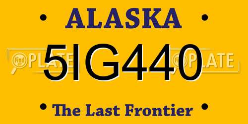 5IG440 Alaska License Plate