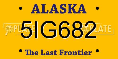 5IG682 Alaska License Plate