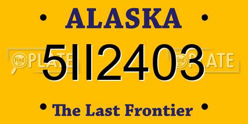 5II2403 Alaska License Plate