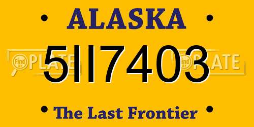 5II7403 Alaska License Plate