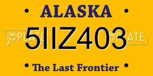 5IIZ403 Alaska License Plate