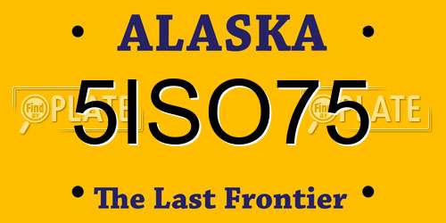5ISO75 Alaska License Plate