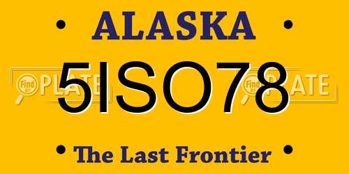 5ISO78 Alaska License Plate