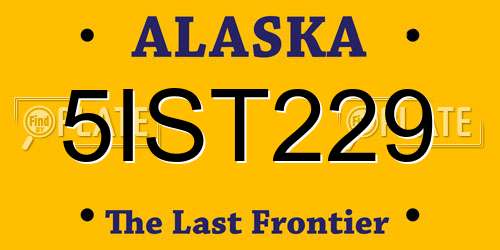 5IST229 Alaska License Plate