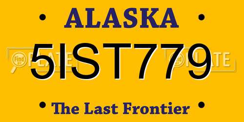 5IST779 Alaska License Plate