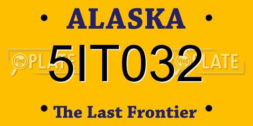 5IT032 Alaska License Plate