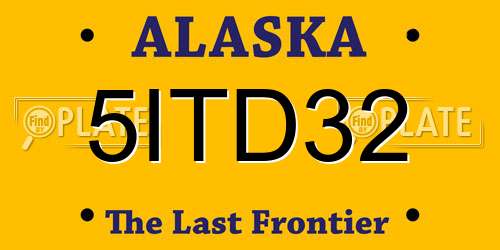5ITD32 Alaska License Plate
