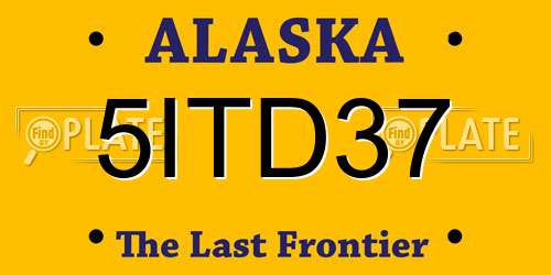 5ITD37 Alaska License Plate